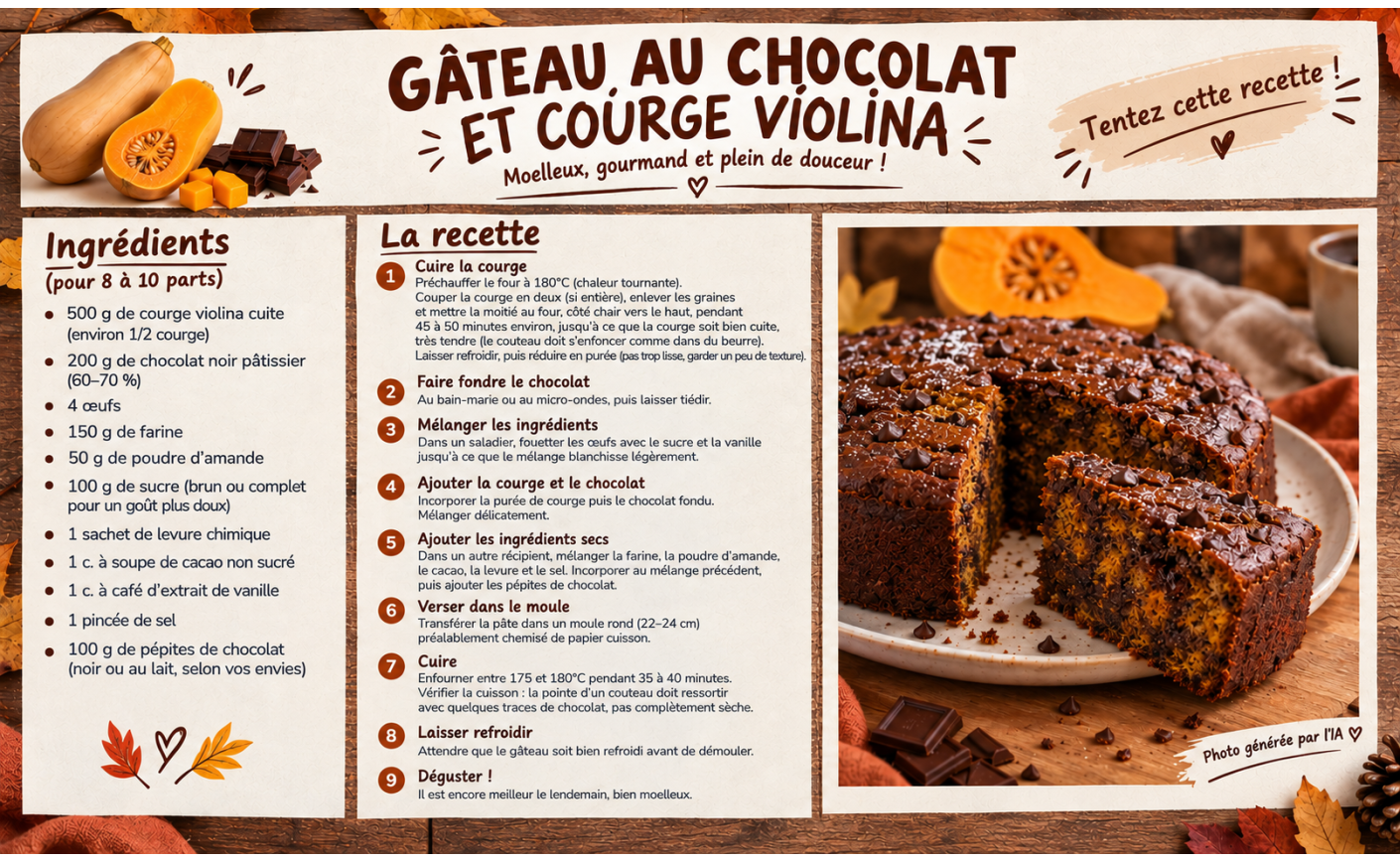 GÂTEAU AU CHOCOLAT ET COURGE VIOLINA