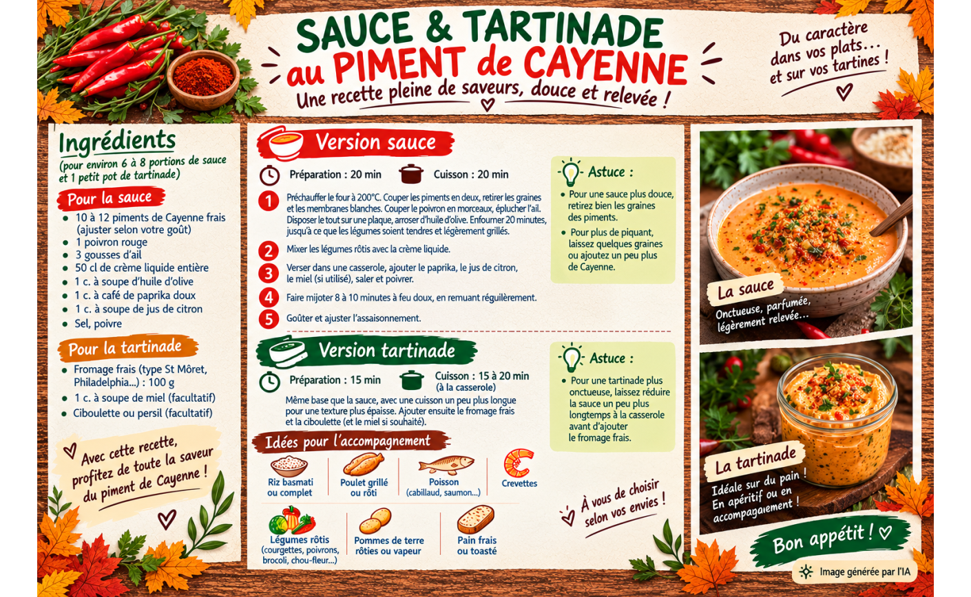 SAUCE & TARTINADE AU PIMENT DE CAYENNE