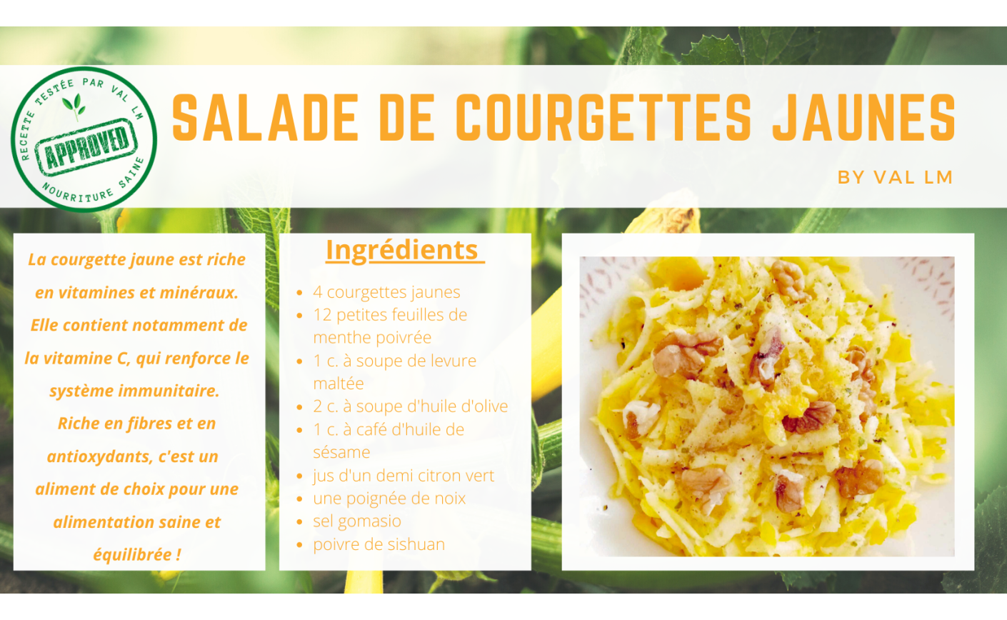 SALADE DE COURGETTES JAUNES