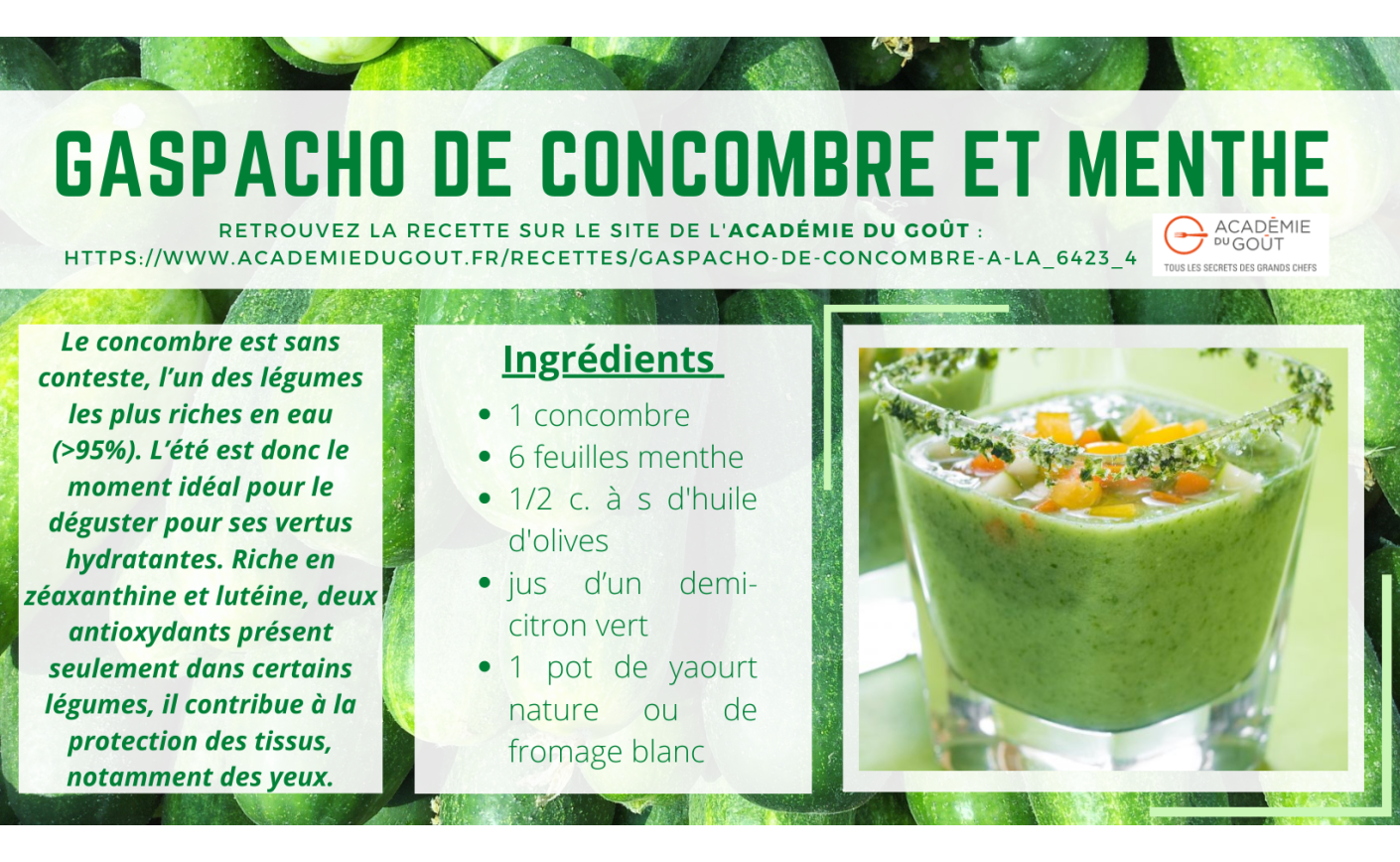 GASPACHO DE CONCOMBRE ET MENTHE